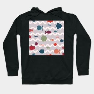 Fish galore in silver ocean Hoodie